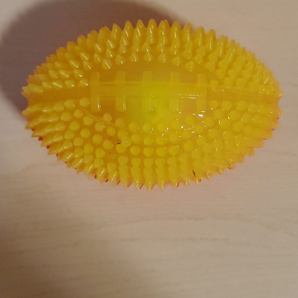 Yellow and Orange Football with Squeaker and Light
